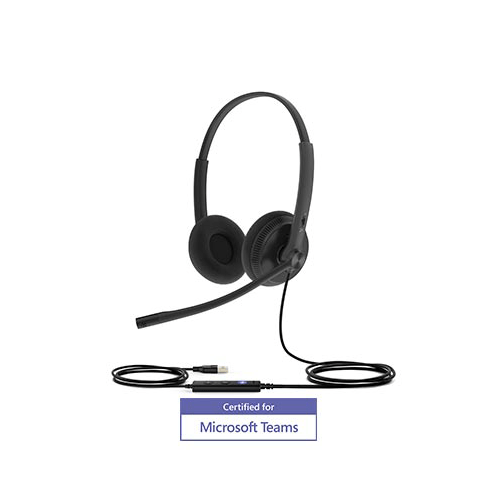 Yealink Dual USB-A Headset with foam ear cushions, MS Teams certified UH34-LITE-DUAL