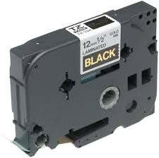 Brother TZ334 Gold on Black